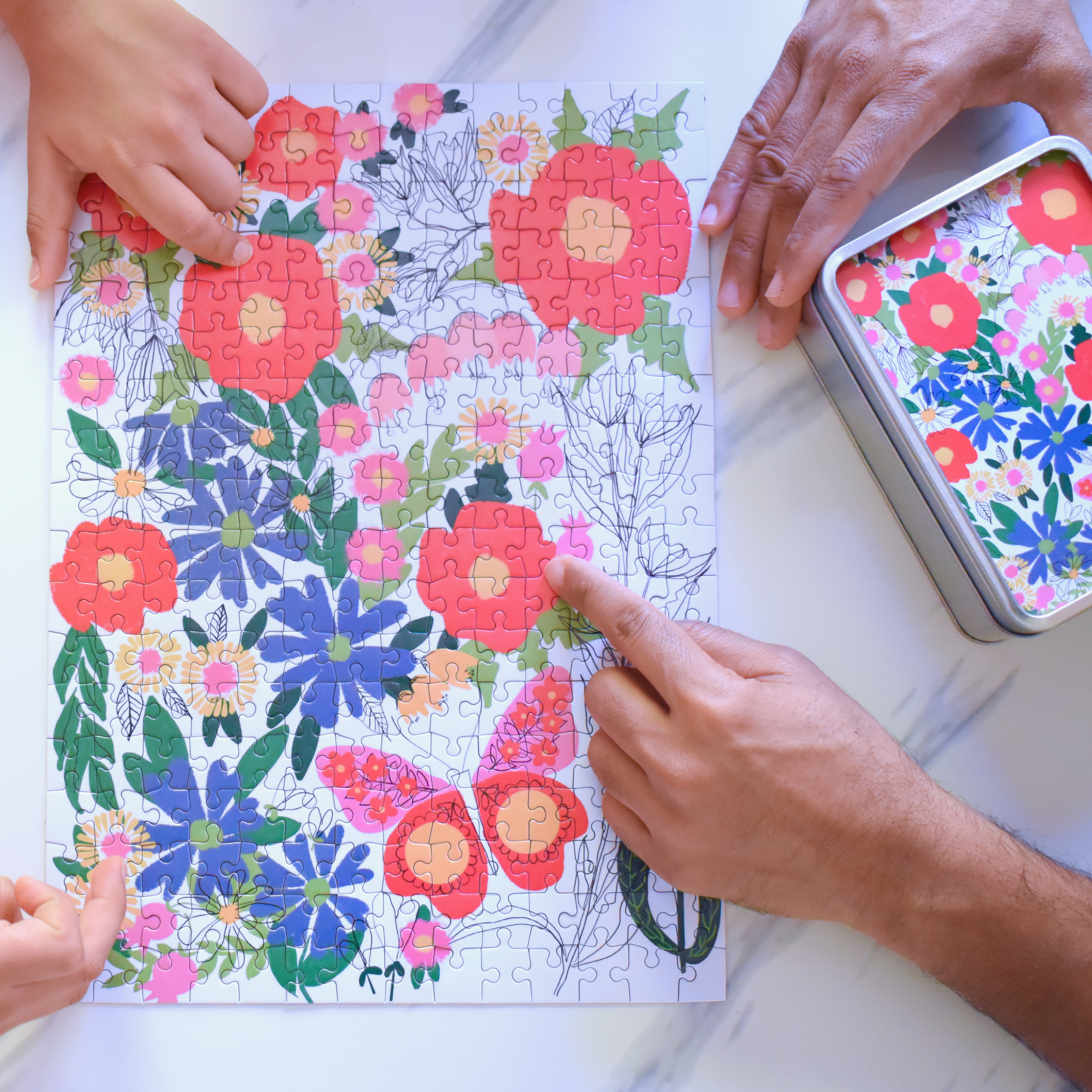 Floral puzzle illustration